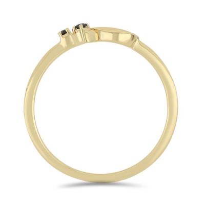 BUY 925 STERLING SILVER BLACK SPINEL CRESCENT RING – GOLD PLATED CELESTIAL WHOLESALE JEWELRY | JEWELPIN